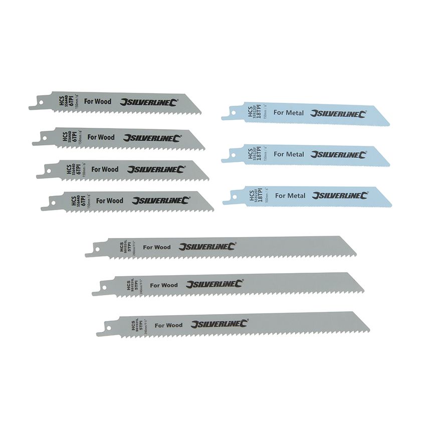 Silverline Reciprocating Saw Blades for Wood and Metal - 10 Piece