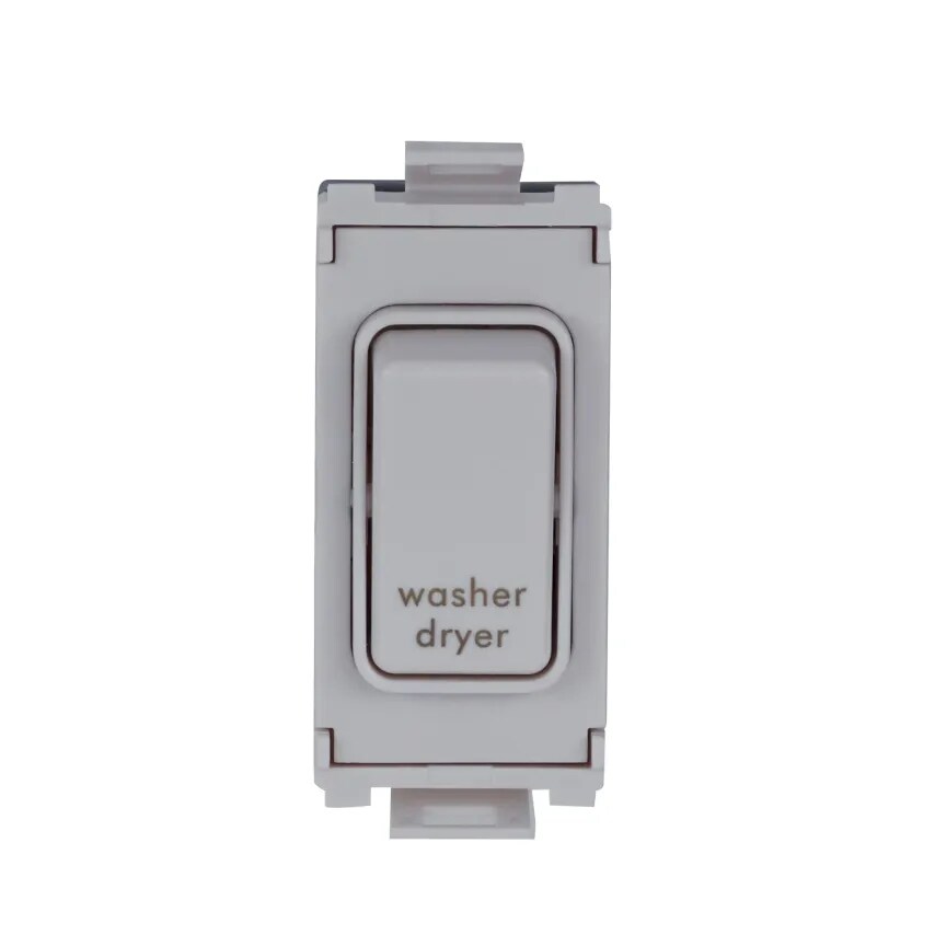 GET Grid Switch DP Module Moulded 20A x White Marked Washer Dryer