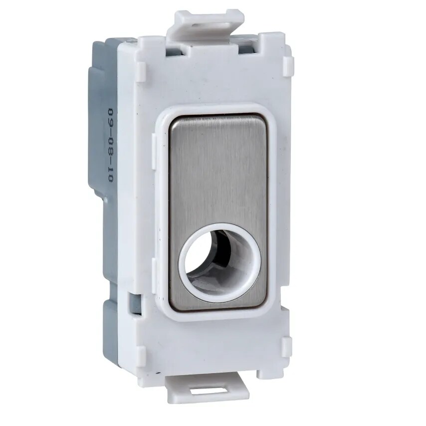 GET Mod Grid Flex Outlet for 10mm Cable 10mm Stainless Steel White Insert
