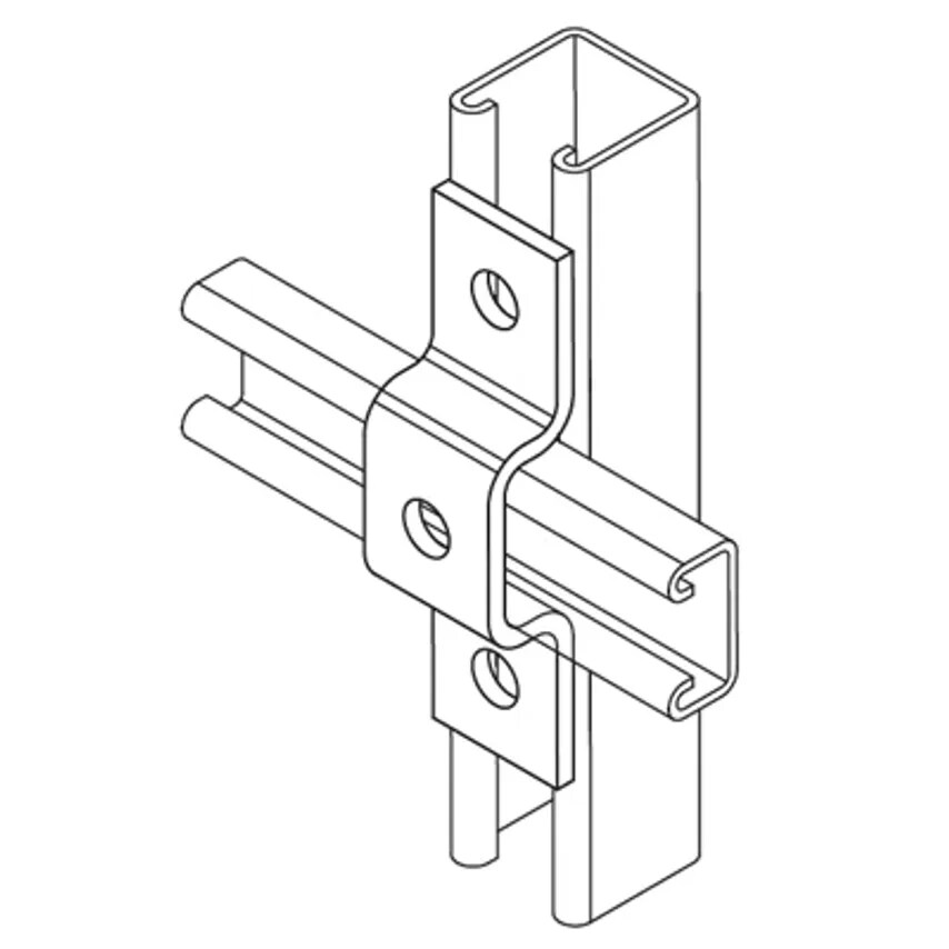 Metsec Bracket Half Channel Top Hat 3 Hole Hot Dipped Galvanised- you get 100