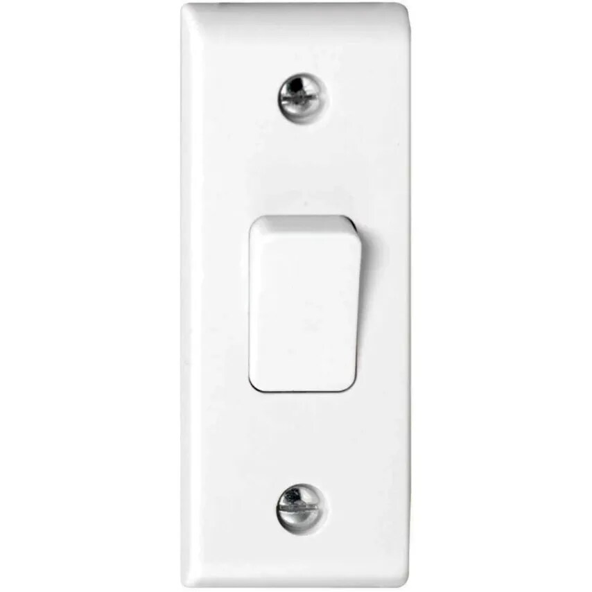 Deta Architrave Switch 1 Gang 2 Way 10A White Moulded - S1321