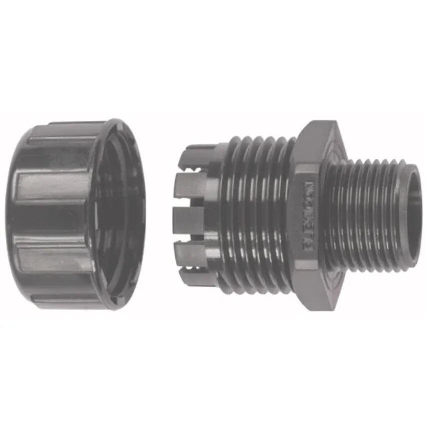 Flexicon Connector Male Thread for Fpc 32mm Light Grey Lock Nut- you get 10