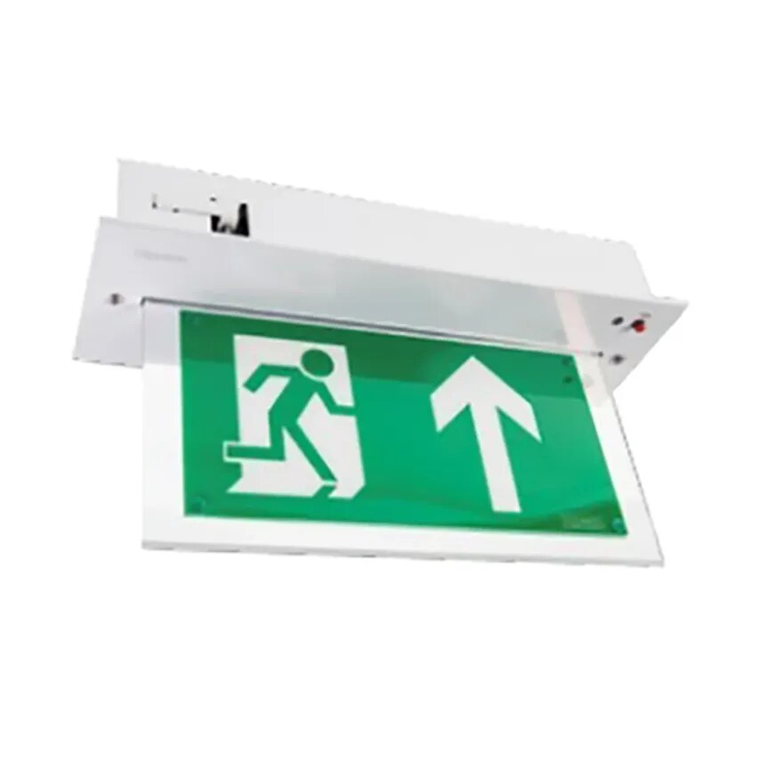 Deta exit Sign Em LED Self Test Double Sided White Legend