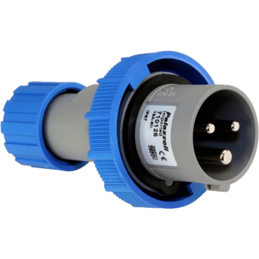 Lewden Plug Straight 2P+E 6H IP67 16A 230V 50-60HZ Blue - 710126