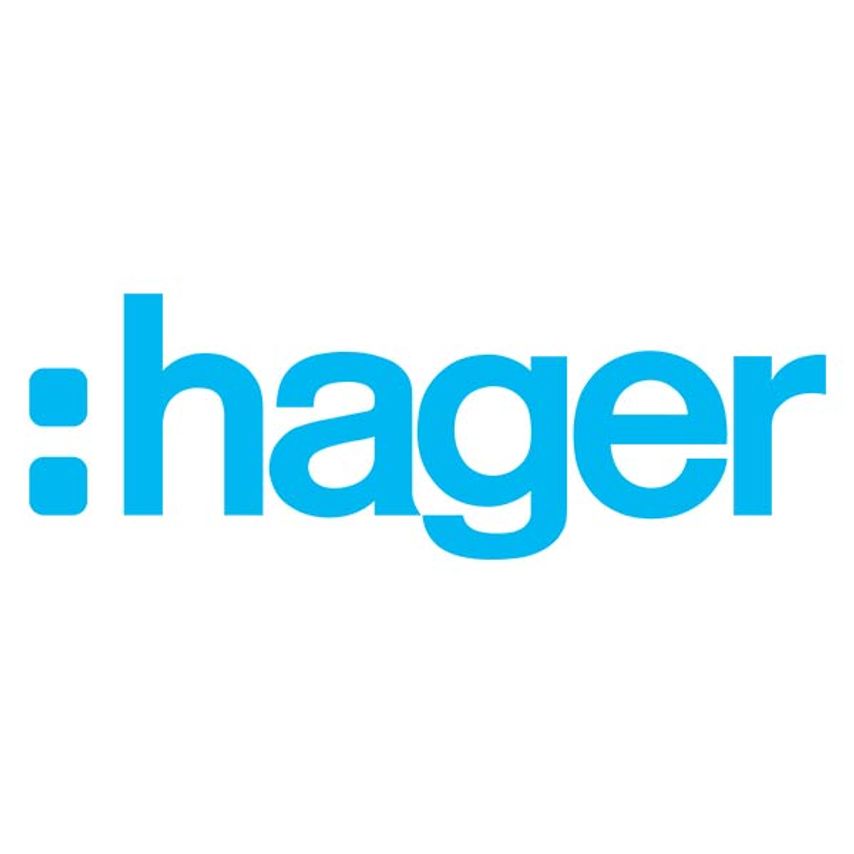 Hager Media Plate 2 x 2G SOCKET and 2 x 4 Euromod Cut-outs White Metal White - W