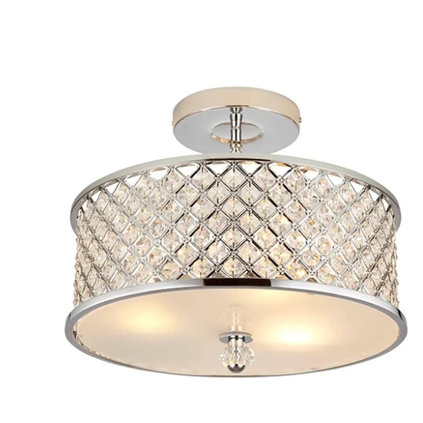 Saxby Ceiling Light Semi Flush ES GLS 3 x 50W 405 x 340mm Chrome Crystal Be