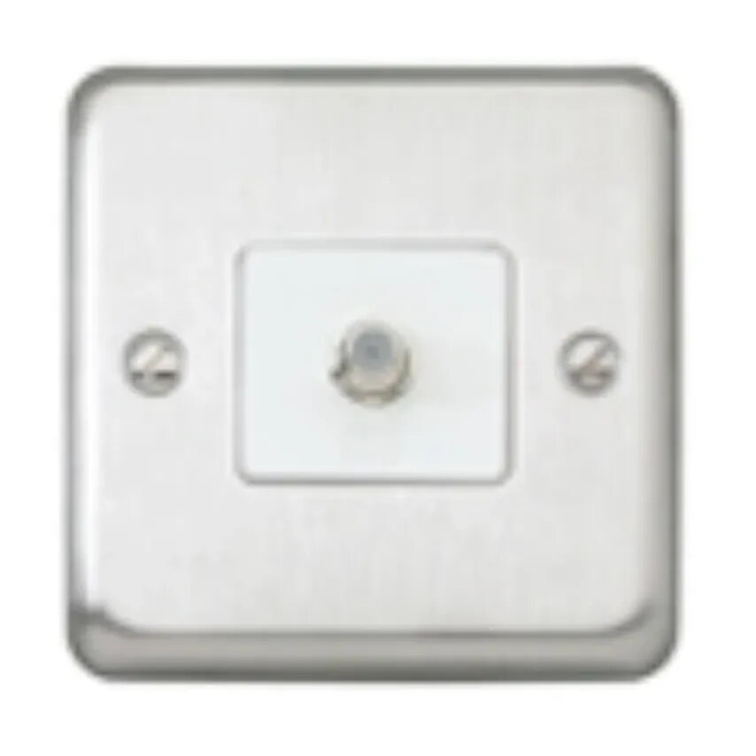 Novar ED&S Socket Satellite Single F Type Brushed Chrome