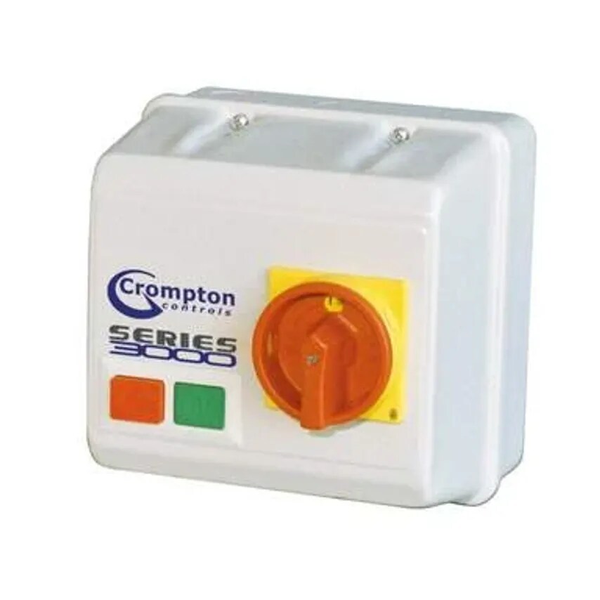 Crompton Controls Starter DOL 3PH Isolator IP55 12A 400V Light Grey - 3DL1EFI