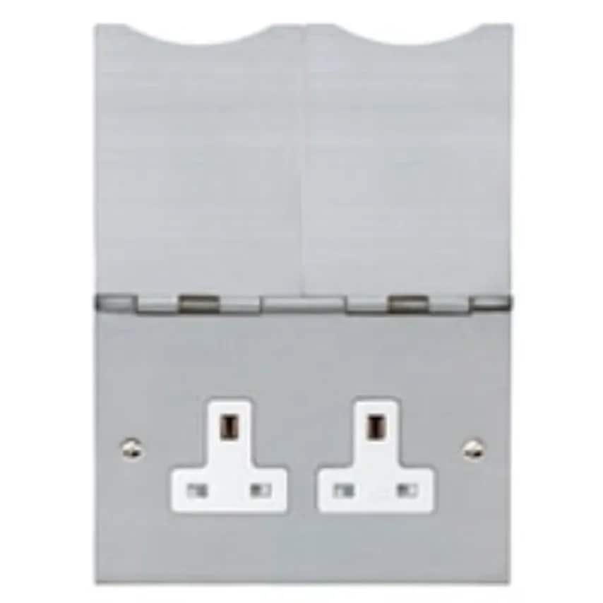 Novar ED&S Socket 2 Gang Unswitched Floor Mounting 13A Satin Gold