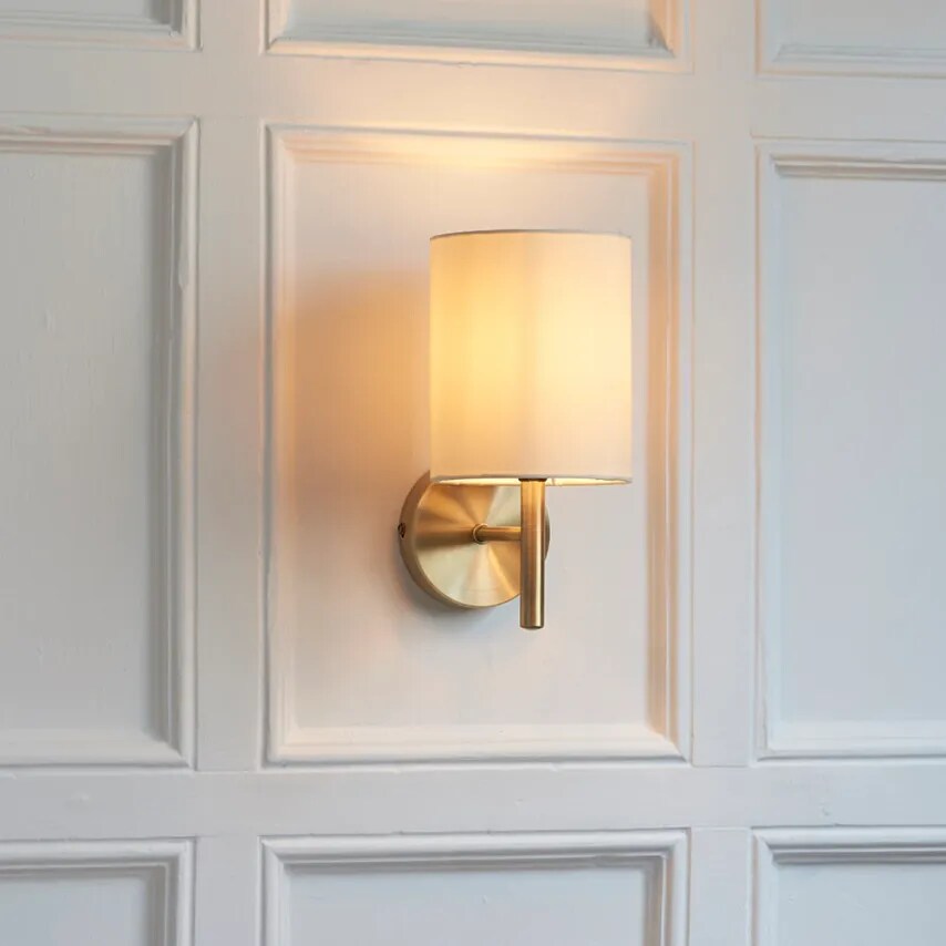 Endon Wall Light SES Golf Ball 40W 130 x 165 x 250mm Antq Brass Cream FA
