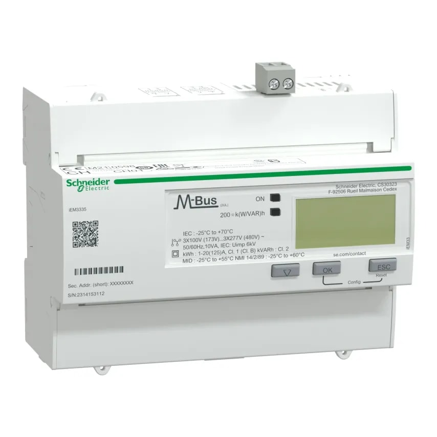 Schneider Electric Meter IEM3335 Kilowatt Hour 3 Phase 125A 110 x 130 x 85mm Mbu