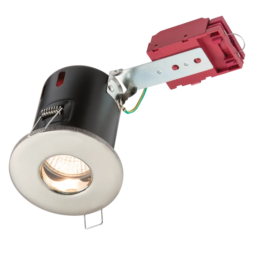 ML ACCESSORIES LTD Down Light Shower Fire Rated GU10 IP65 50W 230V Brushed Chr