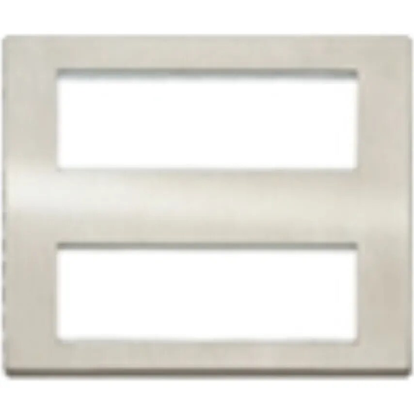 Novar ED&S Socket 2 x 6 Module Euro Brushed Stainless Steel Combi Plate