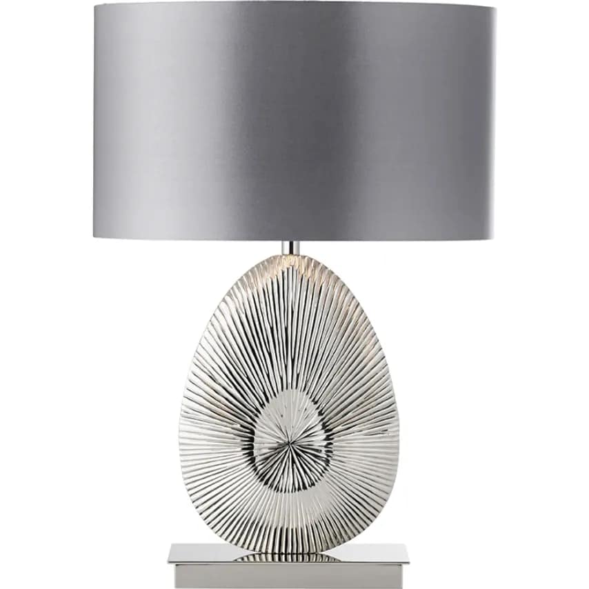 Saxby Table Lamp ES Grey Satin Oval Shade 60W 595mm Nickel