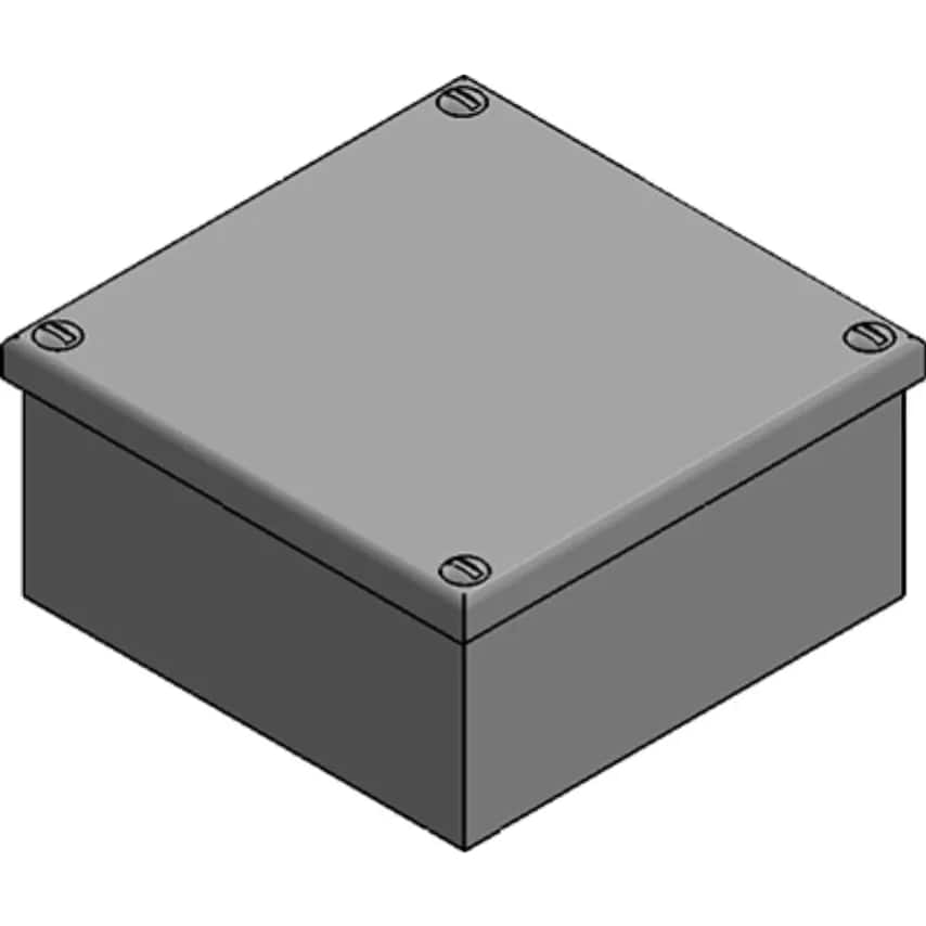 Metpro Adaptable Box Plain Sides 3 x 3 x 1.1/2IN Pre-Galvanised Steel