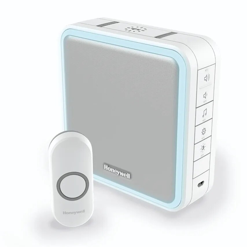 Door Chime Kit Wirefree 200M 90DB White 8 Tunes Sleep Mode