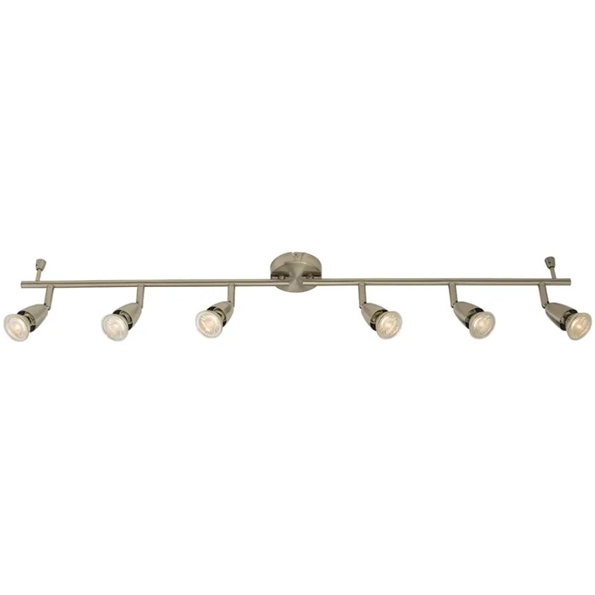 Saxby Spot Light Amalfi 6 Light Bar 960 x 90 x 160mm Sat Nickel Plaited 6 x 50W