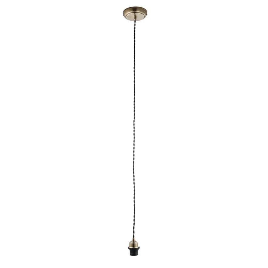 Saxby Pendant Cable Set E27 Lampholder 60W 150-1620 x 120mm Antq Bra