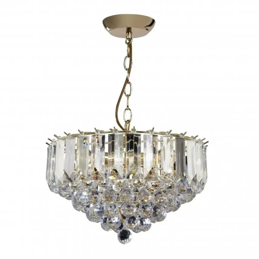 Saxby Pendant 3 x E14 Candle W/o Lamps 3 x 60W 335-1140 x 380mm Brass