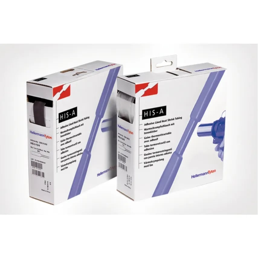 HellermannTyton Slvng Heat Shrink Adhesive Liner 12mm x 5M Black Poly- you get 5