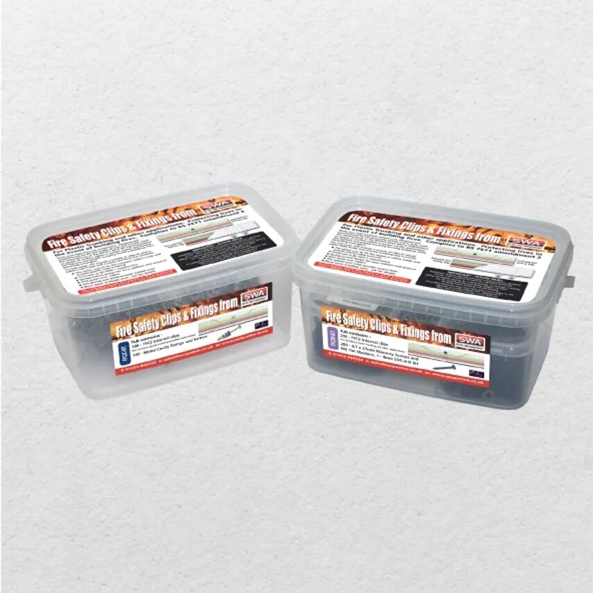 SWA Clip Firefly Safety Masonry Fixing Kit 25 x 16mm Galvanised Steel Clip