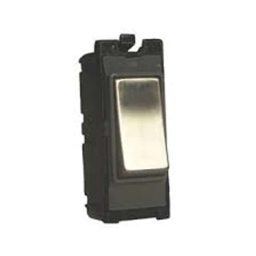 Novar ED&S Grid Switch 2 Way SP Push Neutral Term 10A x Lacquered Brushed S - K4