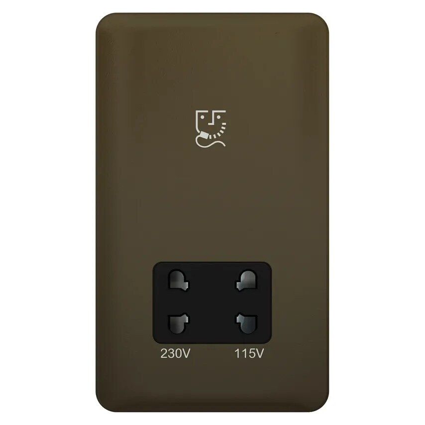 GET Shaver Socket Black Insert 115/230V Mocha Bronze