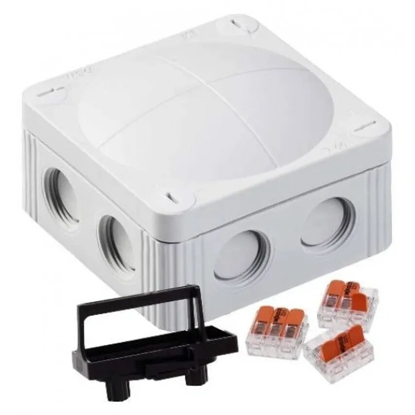 Wiska Jctn Box Combi 308/221 IP66/67 85 x 85 x 51mm Grey 3 x 3 P Wago Continuous
