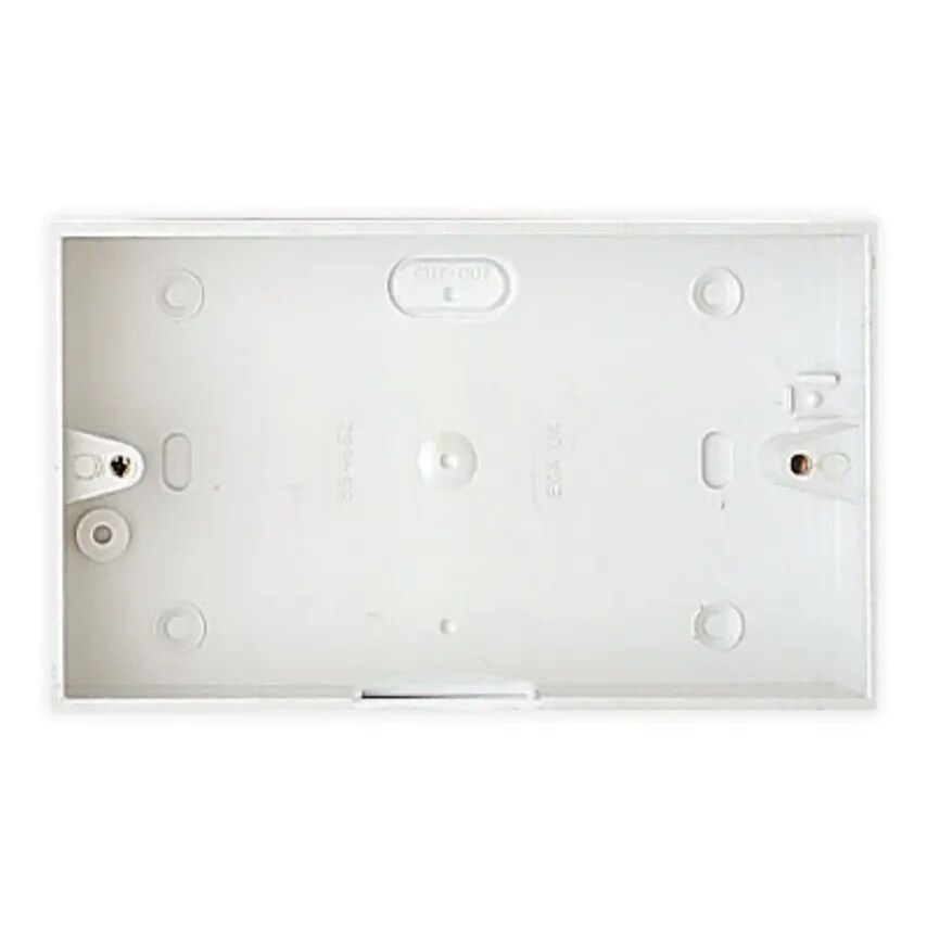Novar ED&S Box Switch and socket 3 Entries 2 Gang 25mm White Pvc-u Square COR -