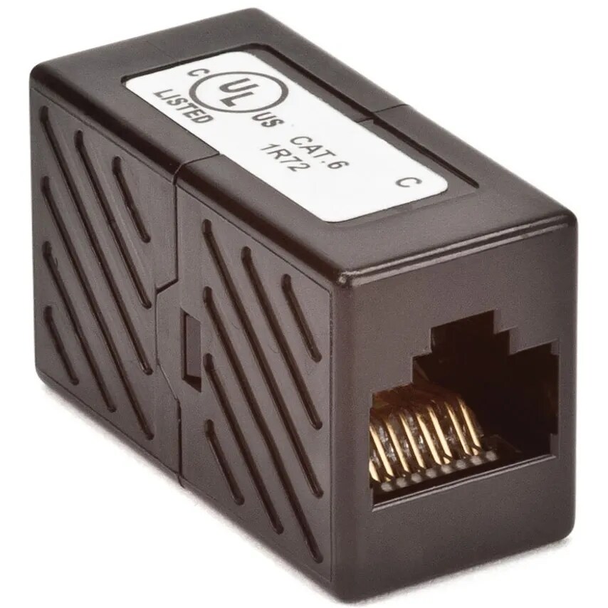 Newlec Data Cable Coupler RJ45 to RJ45 Back to Back In-line Black