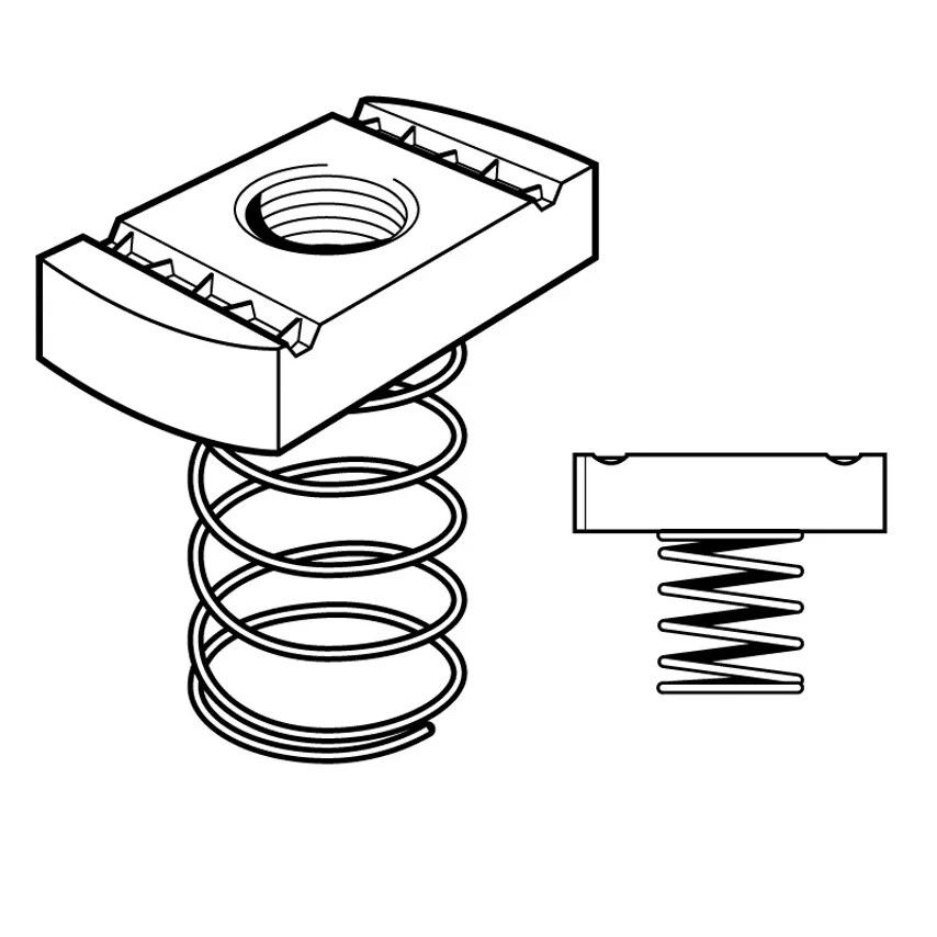 Legrand Channel Nut Long Spring M10 Zinc Plated for 41mm Channel