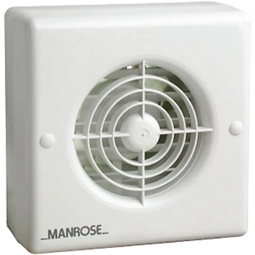Manrose Fan Wall/ceiling Auto Timer 120mm 5IN Pullcord Sw. Light Int