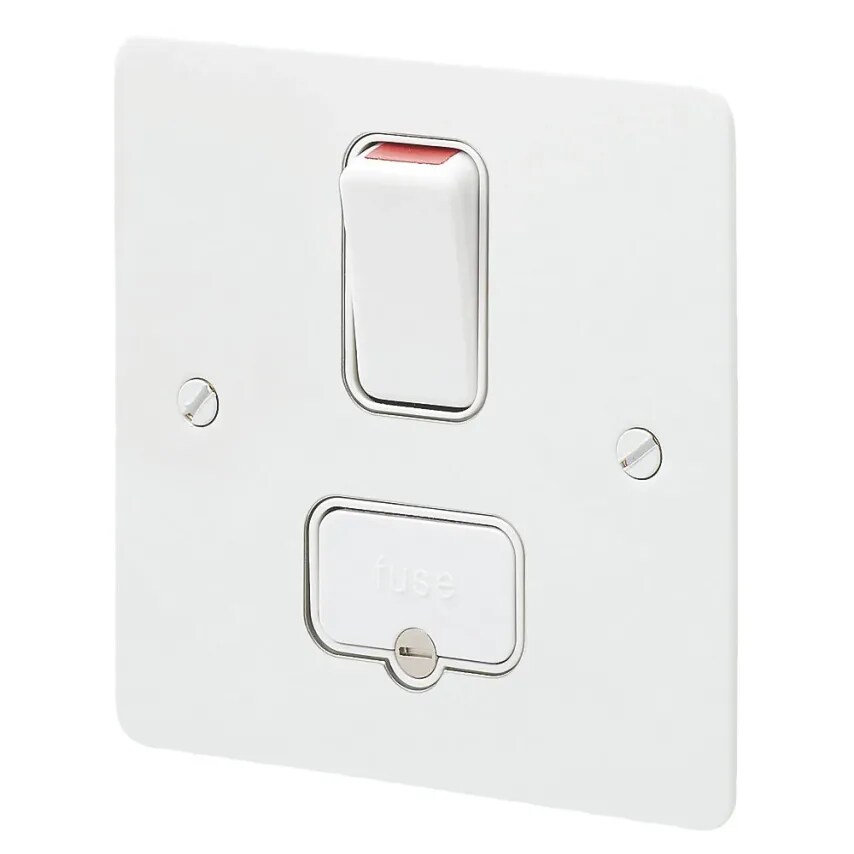 Connection Unit DP Switched Fused 13A White White Inserts
