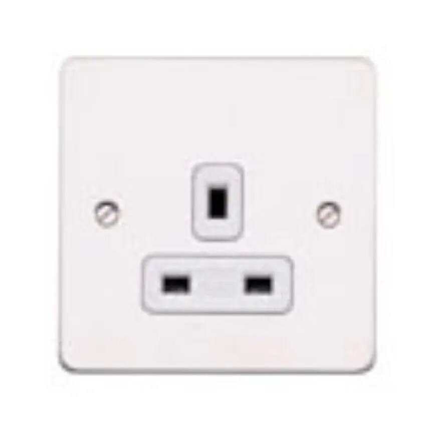Novar ED&S Socket 1 Gang Unswitched Dual Earth 13A Brushed Stainless Steel Black