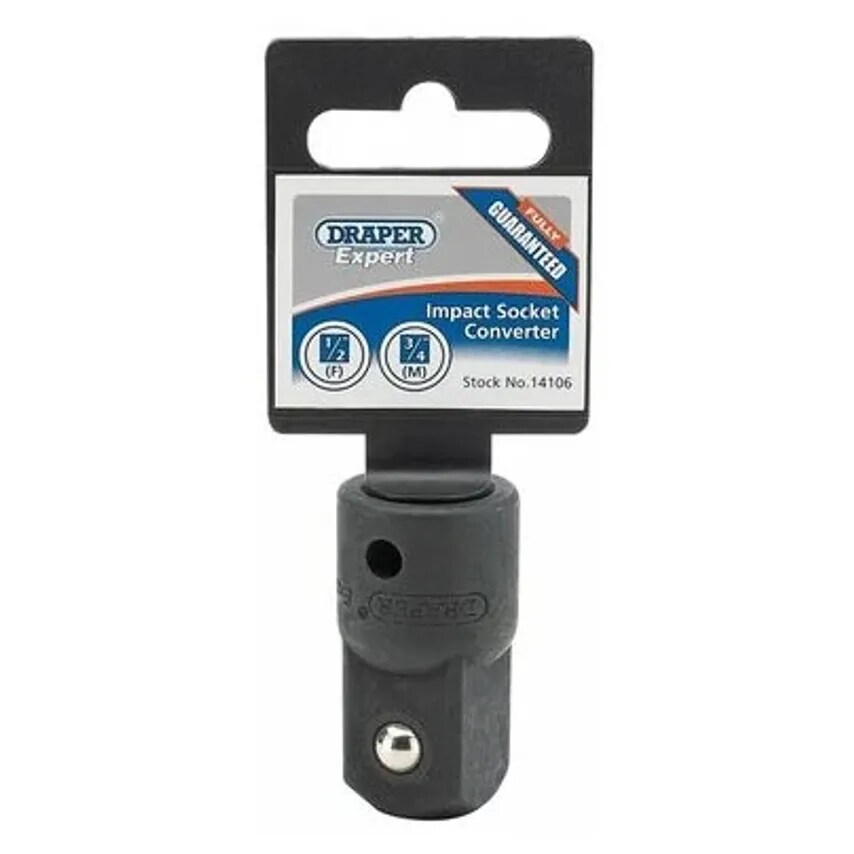 Draper Socket Converter Female to Male 1/2 x 3/4IN 1/2in SQ Drive