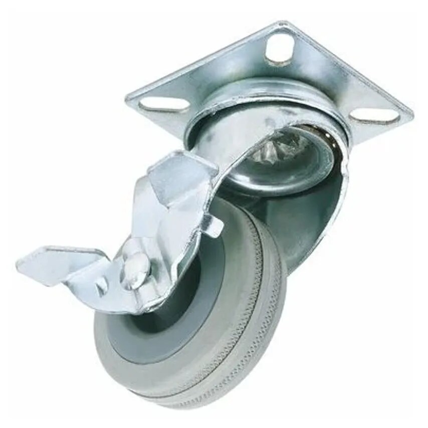 Castor Swivel Plate Fixing Brake 50mm Rubber
