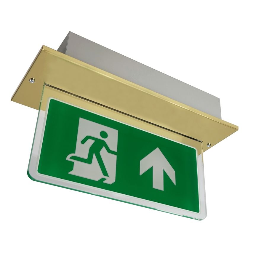 BLE Connect Parkwood LED Recessed Exit Sign - Ble Connect Enabled, 3.2V LiFePO4