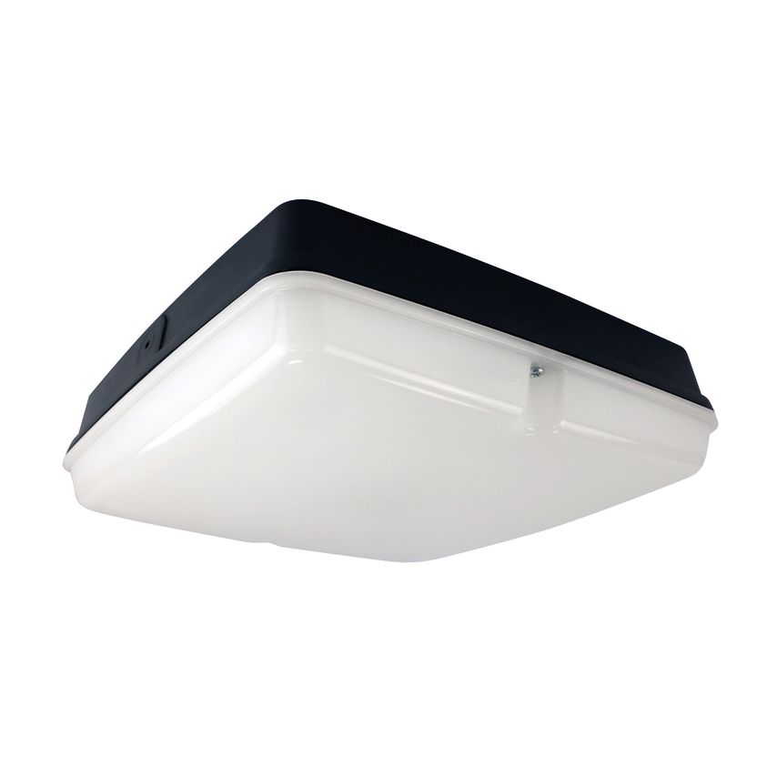 BLE Whirlow LED Square Amenity Light, IP65, 3.2V LiFePO4 Battery, Black, Microwa