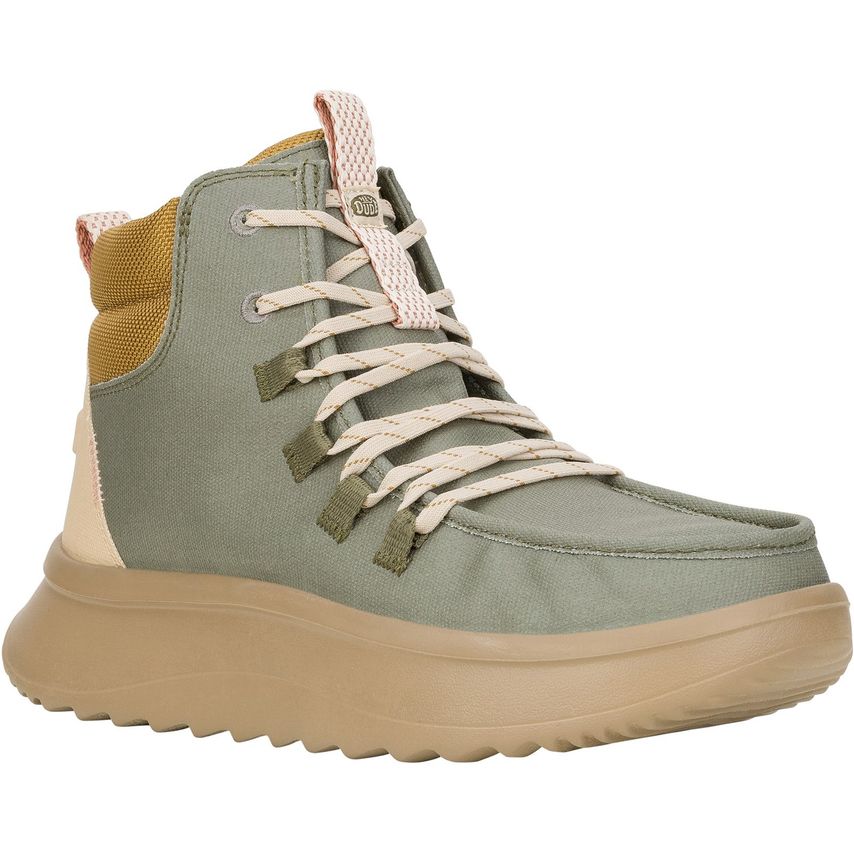 HEYDUDE Wendy Peak Apres Olive Ankle Boots for Female - Size 6