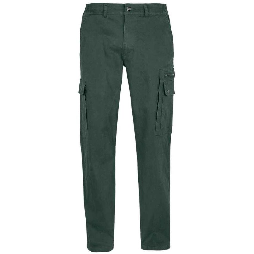 SOL'S Docker Stretch Cargo Trousers Mens Forest Green - 03820 FOR 34=44