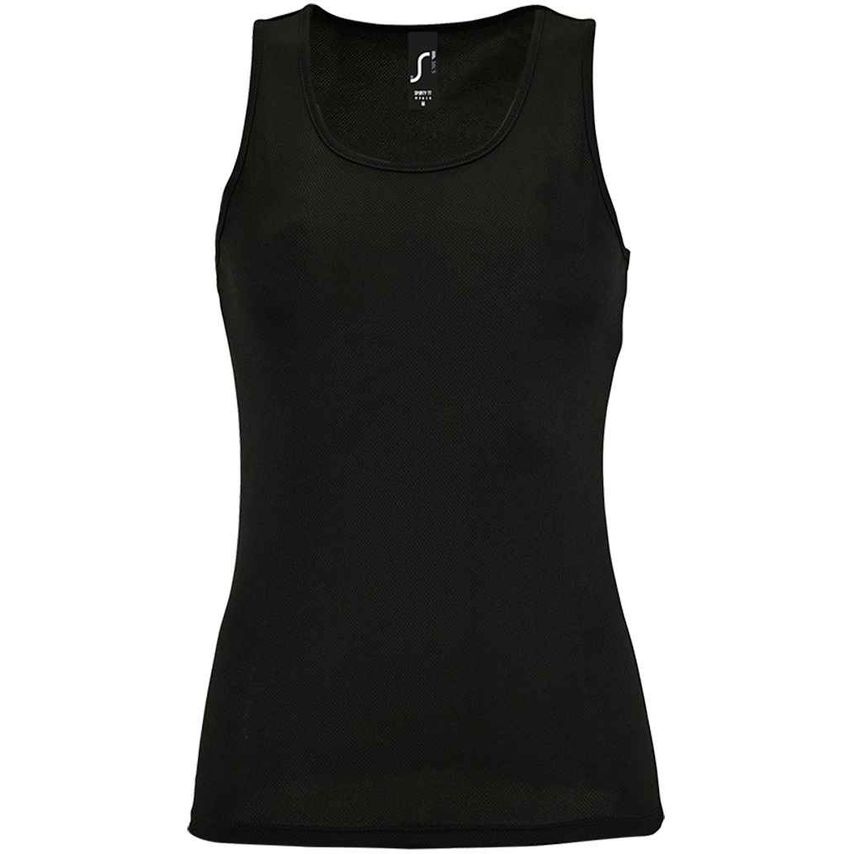 SOL'S Ladies Sporty Performance Tank Top Ladies Black 02117 Black XXL