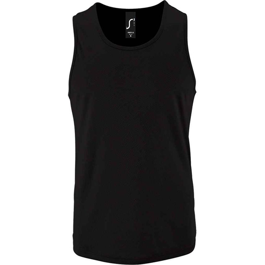 SOL'S Sporty Performance Tank Top Mens Black 02073 Black XL
