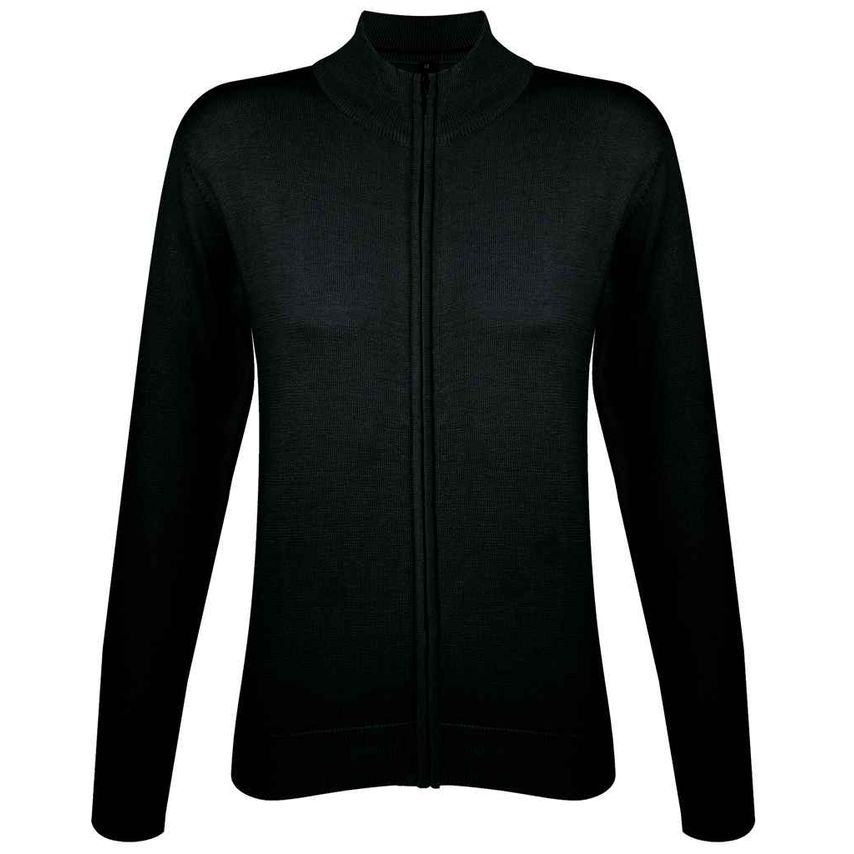 SOL'S Ladies Gordon Full Zip Cotton Acrylic Cardigan Ladies Black 10550 Black M