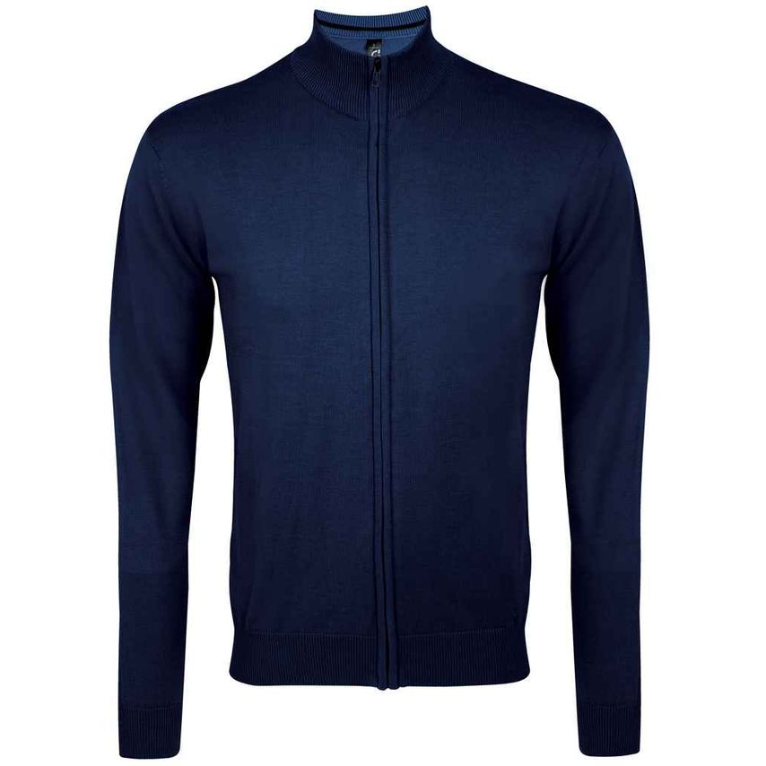 SOL'S Gordon Full Zip Cotton Acrylic Cardigan Mens Navy - 10548 NAV XXL