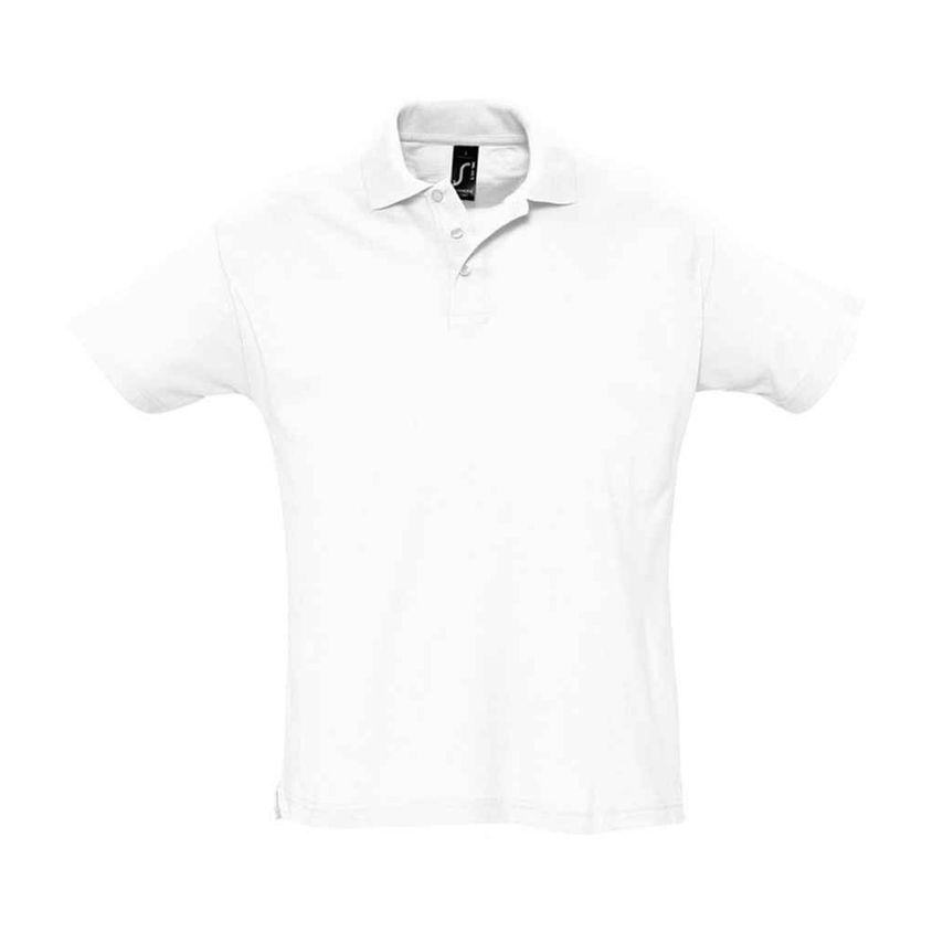 SOL'S Summer II Cotton Piqu Polo Shirt Mens White - 11342 WHI XS