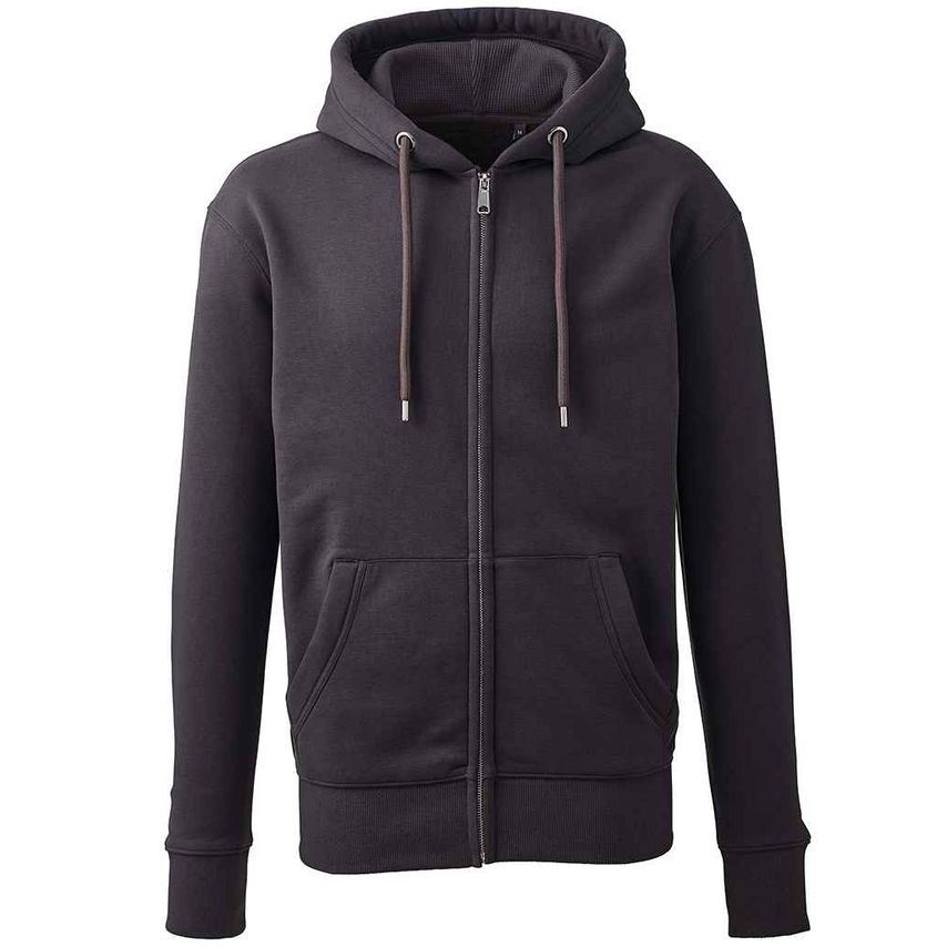 Anthem Organic Full Zip Hoodie Mens Charcoal - AM02 CHA S