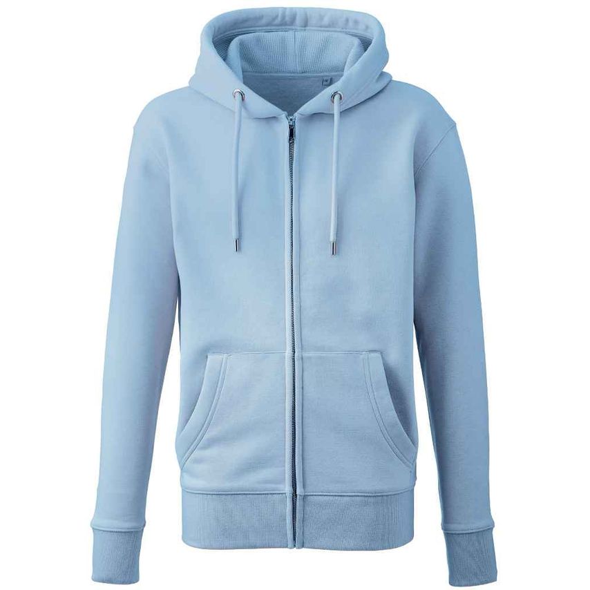Anthem Organic Full Zip Hoodie Mens Light Blue - AM02 LBL XL