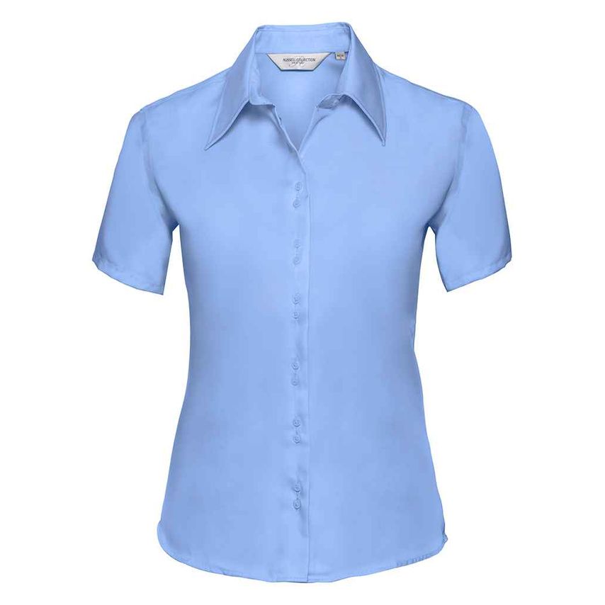 Russell Ladies Short Sleeve Ultimate Non-Iron Shirt Ladies Bright Sky - 957F BSK