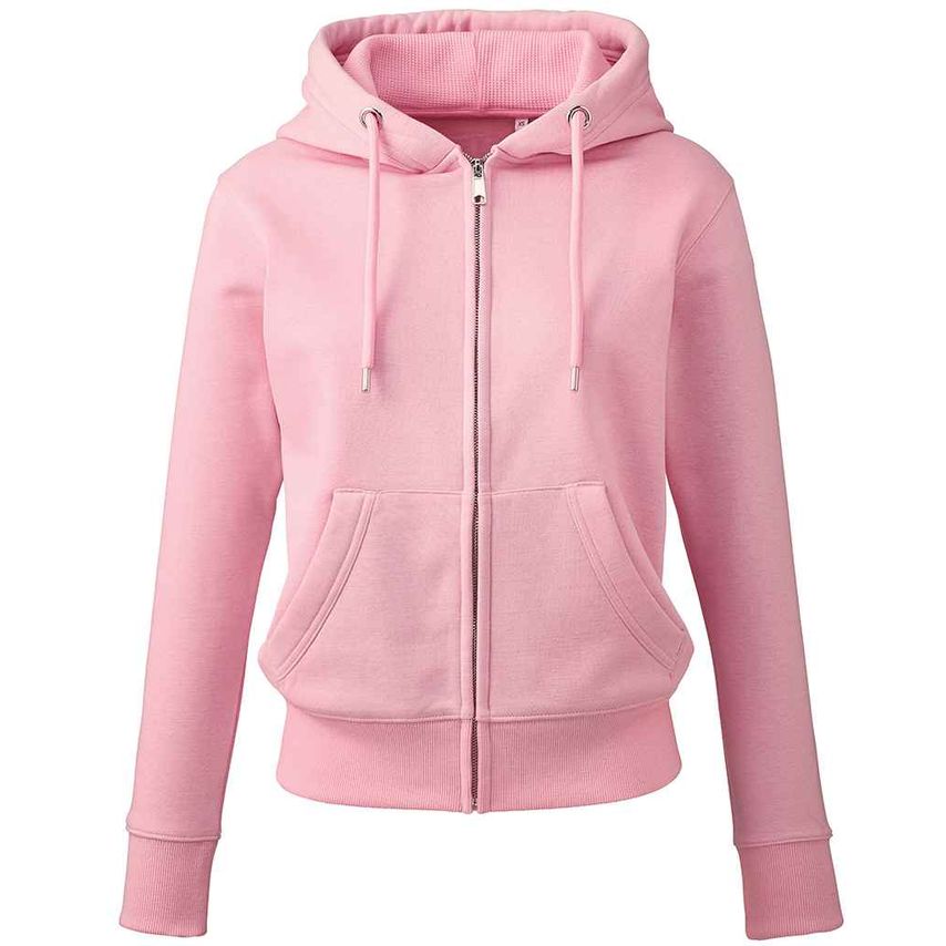 Anthem Ladies Organic Full Zip Hoodie Ladies Pink - AM04 PIN XXL