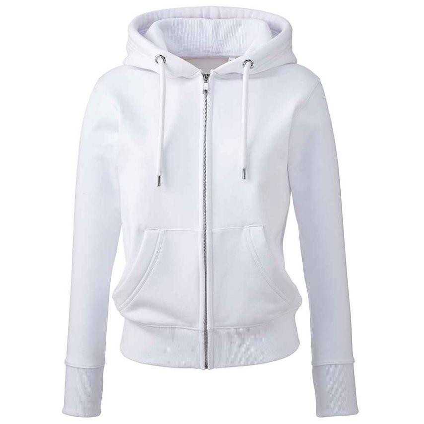 Anthem Ladies Organic Full Zip Hoodie Ladies White - AM04 WHI XL